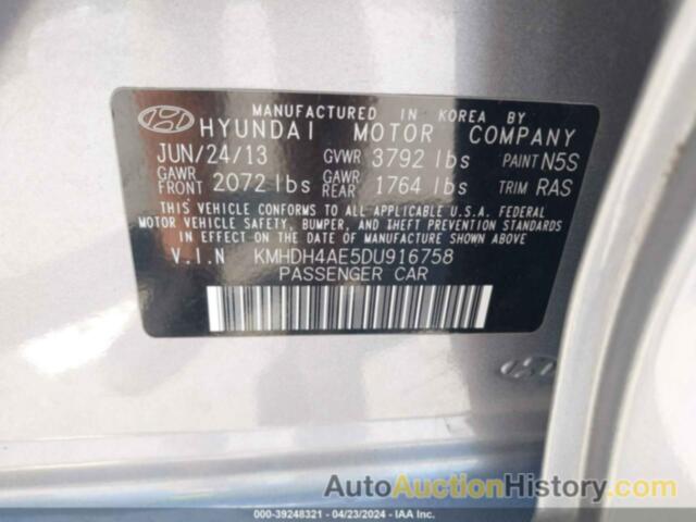 HYUNDAI ELANTRA GLS, KMHDH4AE5DU916758