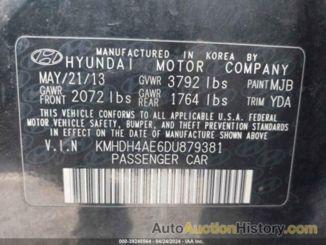 HYUNDAI ELANTRA GLS, KMHDH4AE6DU879381