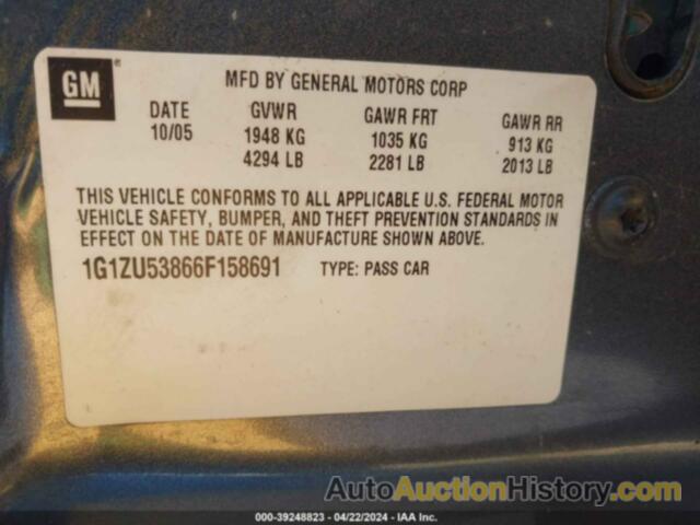 CHEVROLET MALIBU LTZ, 1G1ZU53866F158691