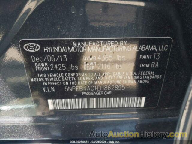 HYUNDAI SONATA GLS, 5NPEB4AC1EH862895