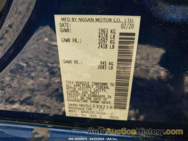 NISSAN ALTIMA S FWD, 1N4BL4BV2LC239218