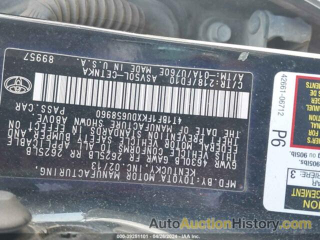 TOYOTA CAMRY LE, 4T1BF1FKXDU658960