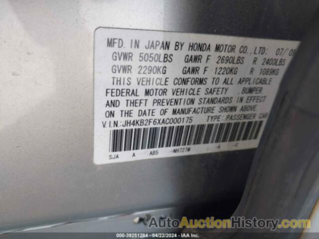 ACURA RL 3.7, JH4KB2F6XAC000175