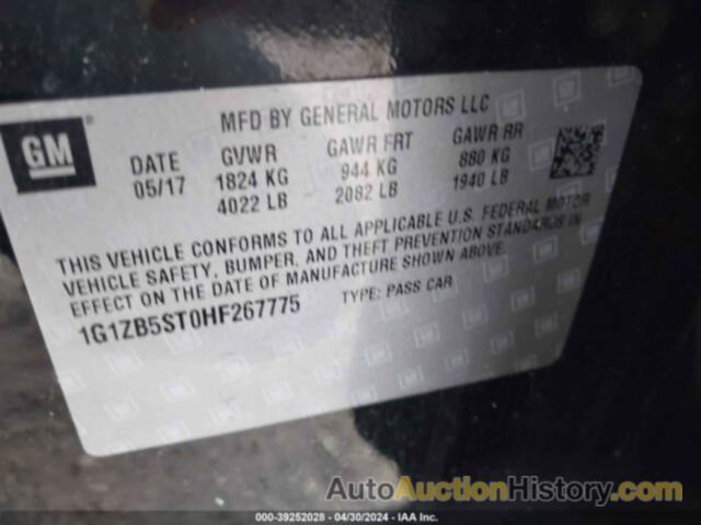 CHEVROLET MALIBU LS, 1G1ZB5ST0HF267775