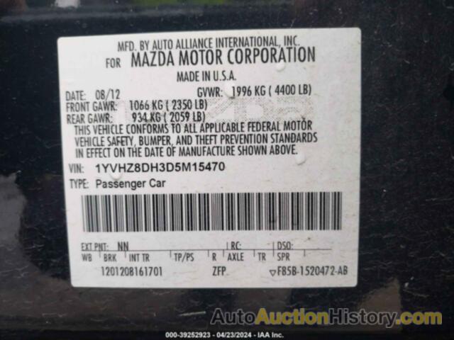 MAZDA MAZDA6 I TOURING, 1YVHZ8DH3D5M15470