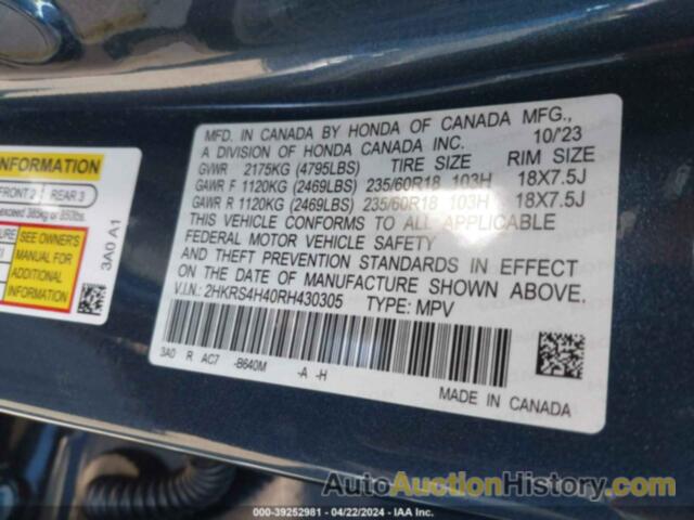 HONDA CR-V EX AWD, 2HKRS4H40RH430305