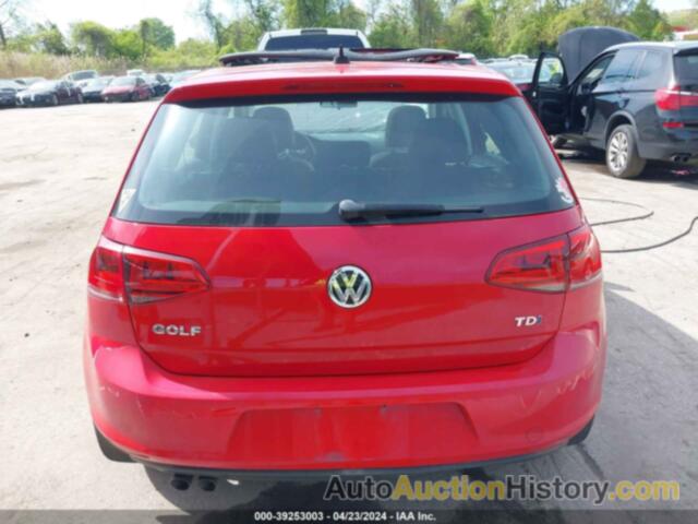 VOLKSWAGEN GOLF TDI SE 4-DOOR, 3VW2A7AU0FM018209