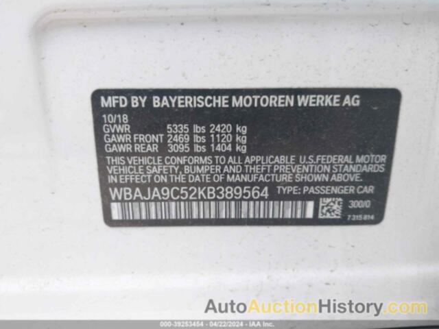BMW 530E IPERFORMANCE, WBAJA9C52KB389564