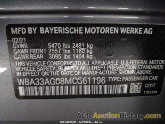 BMW 530E XDRIVE, WBA33AG08MCG61196