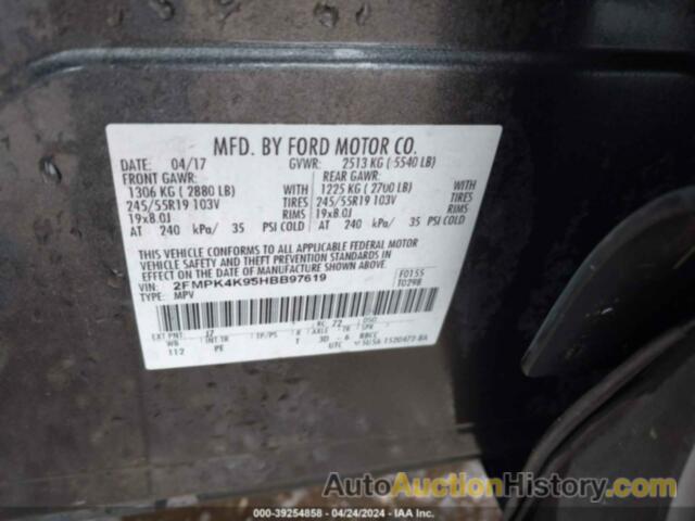 FORD EDGE TITANIUM, 2FMPK4K95HBB97619