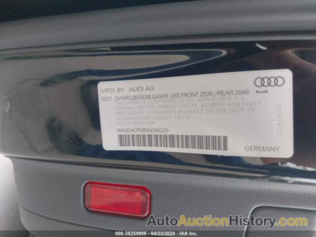 AUDI A5 SPORTBACK PREMIUM 45 TFSI QUATTRO S TRONIC, WAUDACF58MA044229