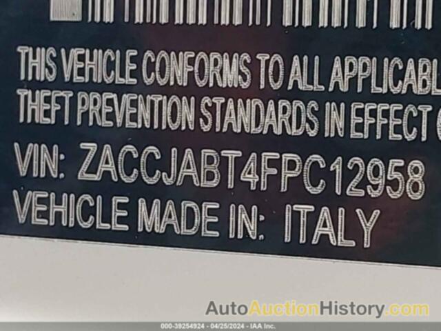 JEEP RENEGADE LATITUDE, ZACCJABT4FPC12958