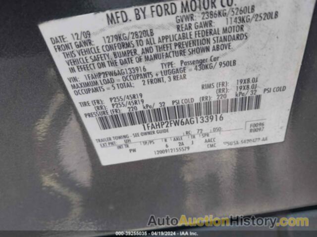 FORD TAURUS LIMITED, 1FAHP2FW6AG133916