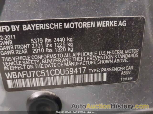 BMW 535I XDRIVE, WBAFU7C51CDU59417