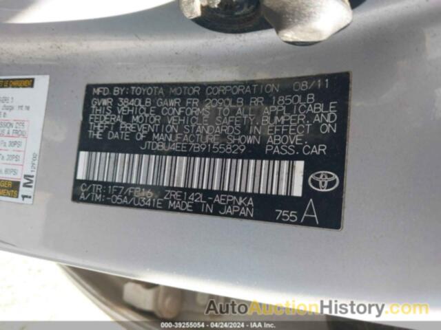 TOYOTA COROLLA LE, JTDBU4EE7B9155829