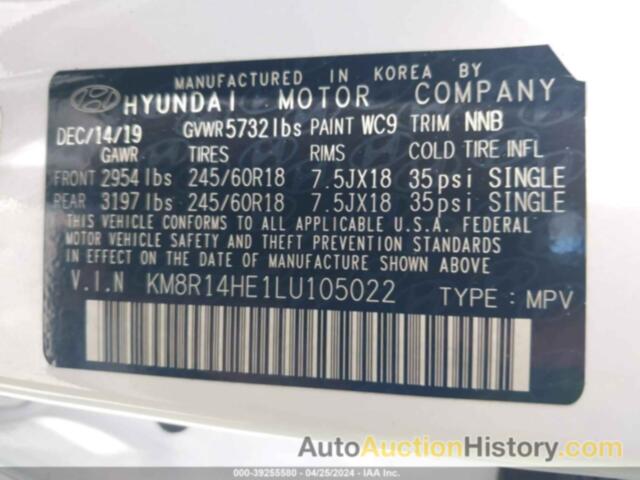 HYUNDAI PALISADE SE, KM8R14HE1LU105022