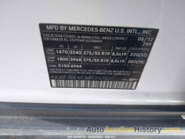 MERCEDES-BENZ GL 450 4MATIC, 4JGBF7BE6CA802670