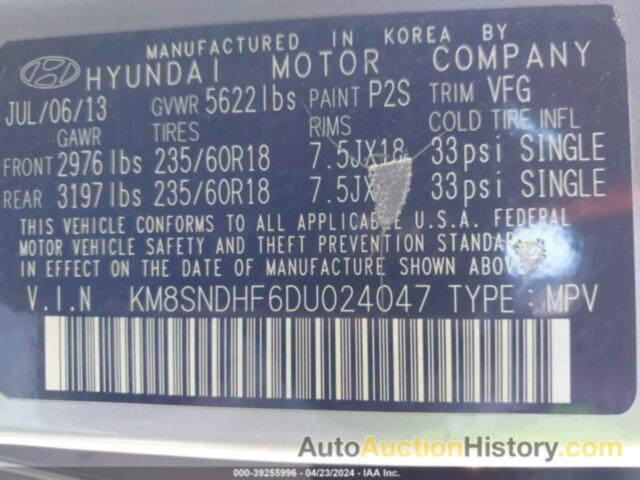 HYUNDAI SANTA FE GLS, KM8SNDHF6DU024047