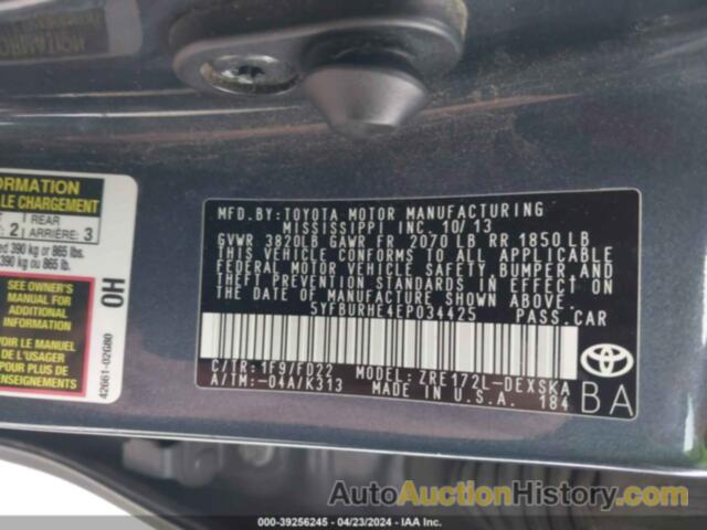 TOYOTA COROLLA S PLUS, 5YFBURHE4EP034425