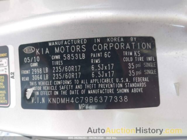 KIA SEDONA EX, KNDMH4C79B6377338