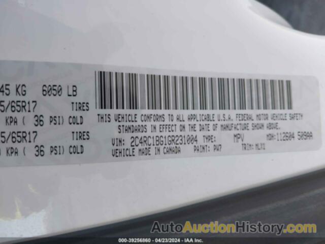 CHRYSLER TOWN & COUNTRY TOURING, 2C4RC1BG1GR231004