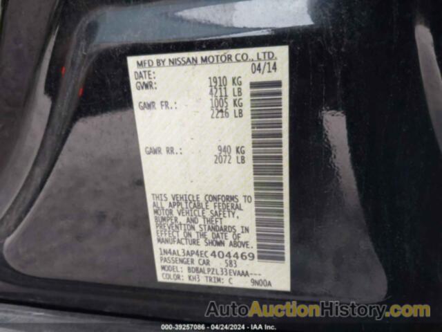 NISSAN ALTIMA 2.5, 1N4AL3AP4EC404469