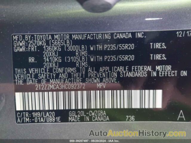 LEXUS RX 350, 2T2ZZMCA3HC092372