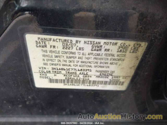 NISSAN SENTRA 2.0S, 3N1AB61E77L683391