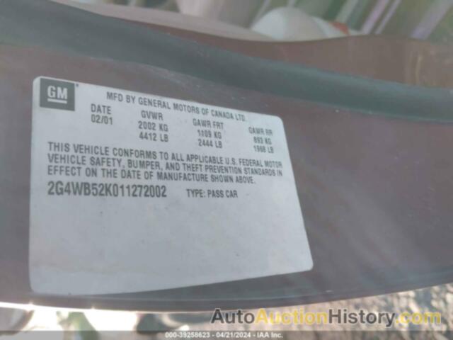 BUICK REGAL LS, 2G4WB52K011272002