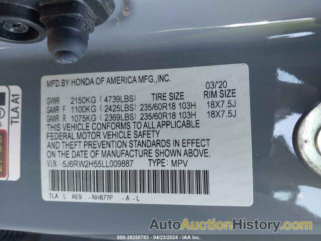 HONDA CR-V AWD EX, 5J6RW2H55LL009887