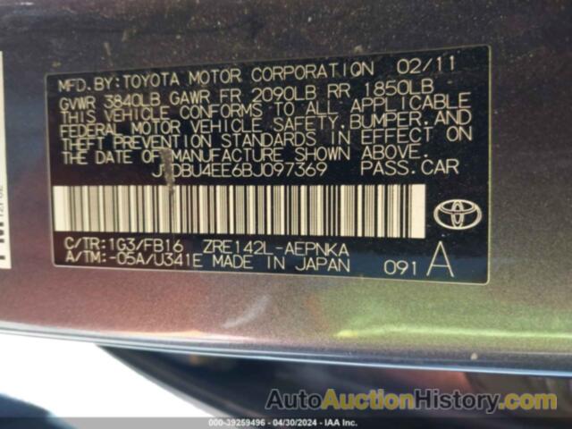 TOYOTA COROLLA LE, JTDBU4EE6BJ097369