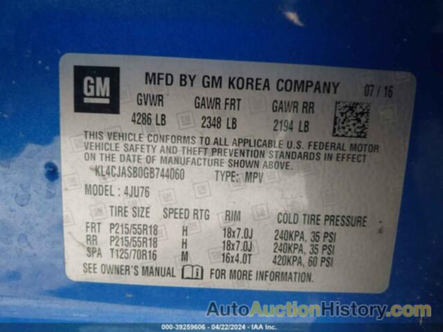 BUICK ENCORE, KL4CJASB0GB744060