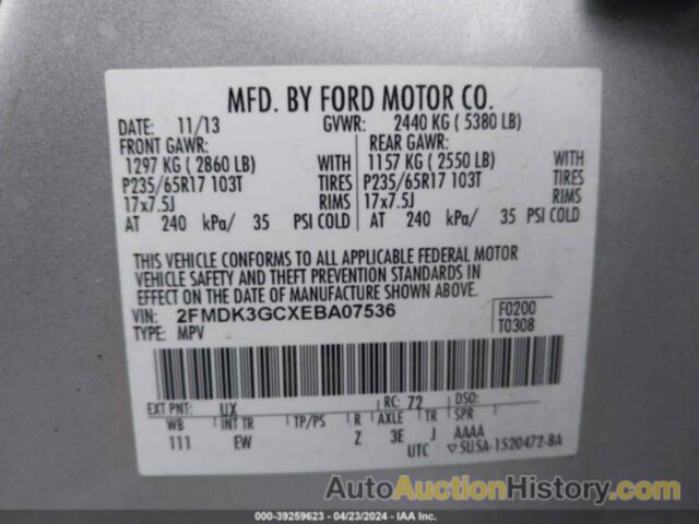 FORD EDGE SE, 2FMDK3GCXEBA07536