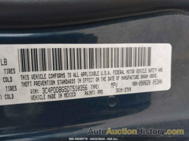 DODGE JOURNEY SXT, 3C4PDDBG5DT510356