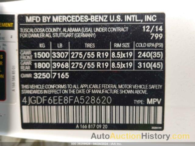 MERCEDES-BENZ GL 450 4MATIC, 4JGDF6EE8FA528620