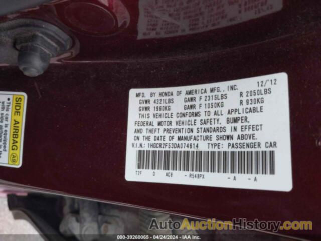 HONDA ACCORD SPORT, 1HGCR2F53DA074614