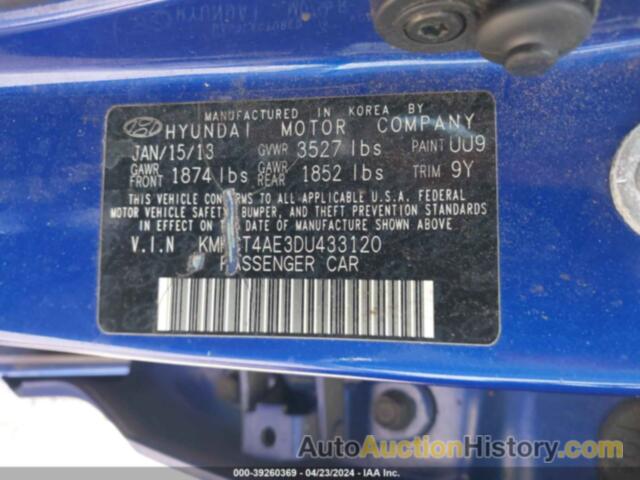 HYUNDAI ACCENT GLS, KMHCT4AE3DU433120