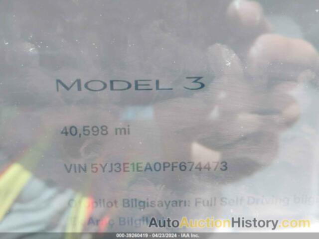 TESLA MODEL 3 REAR-WHEEL DRIVE, 5YJ3E1EA0PF674473