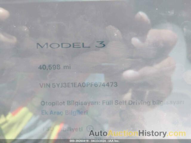TESLA MODEL 3 REAR-WHEEL DRIVE, 5YJ3E1EA0PF674473
