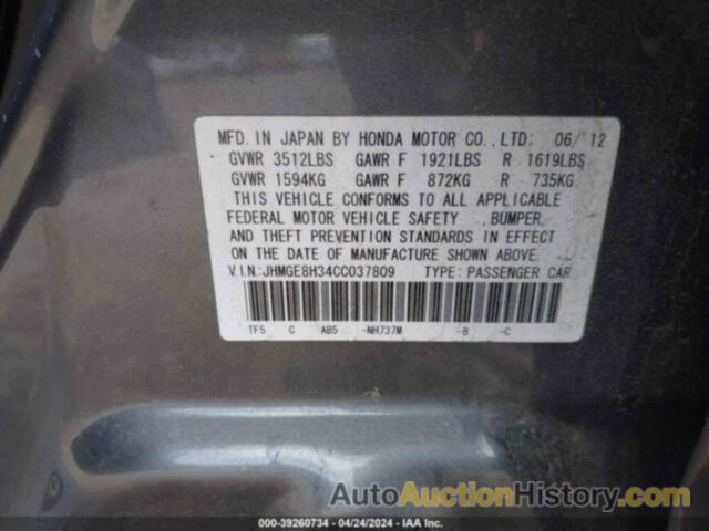 HONDA FIT, JHMGE8H34CC037809