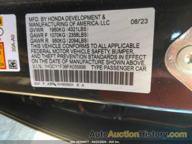 HONDA ACCORD EX, 1HGCY1F38PA056898