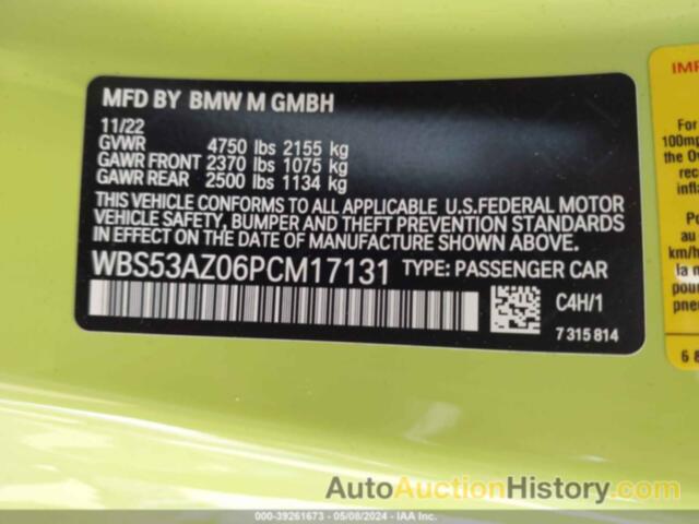BMW M4 COUPE, WBS53AZ06PCM17131
