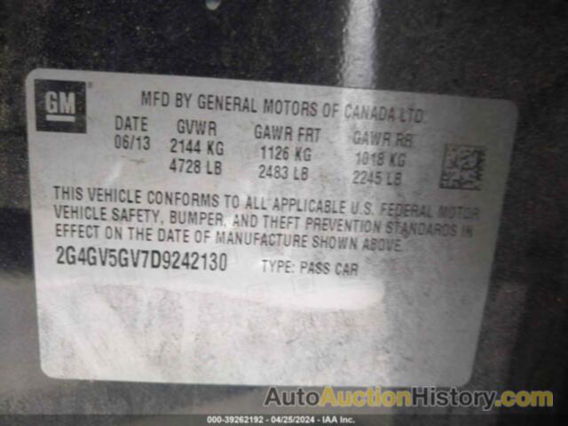 BUICK REGAL GS, 2G4GV5GV7D9242130