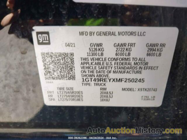 GMC SIERRA 2500HD 4WD  STANDARD BED DENALI, 1GT49REYXMF250245