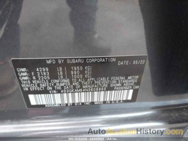 SUBARU IMPREZA SPORT, 4S3GKAM64N3608865