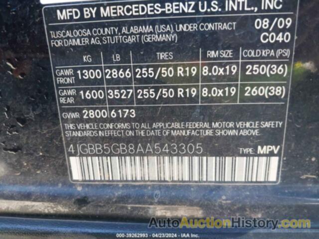 MERCEDES-BENZ ML 350, 4JGBB5GB8AA543305