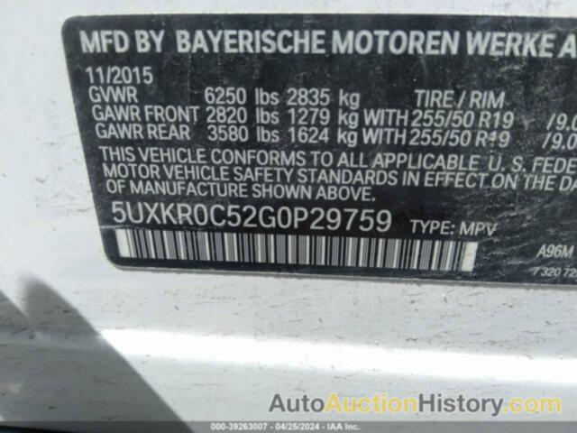 BMW X5 XDRIVE35I, 5UXKR0C52G0P29759