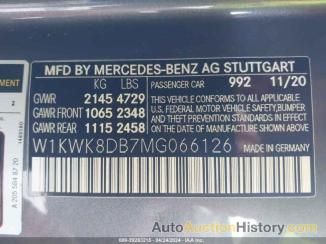 MERCEDES-BENZ C 300, W1KWK8DB7MG066126