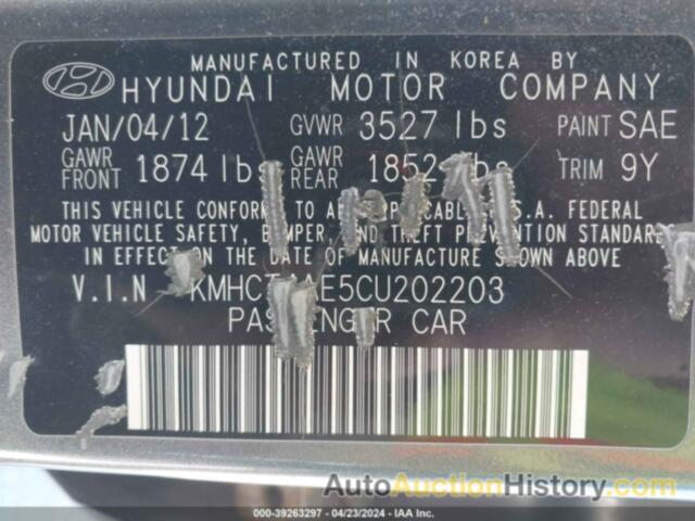 HYUNDAI ACCENT GLS, KMHCT4AE5CU202203