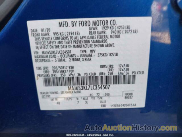 FORD ECOSPORT TITANIUM, MAJ6S3KL7LC354507